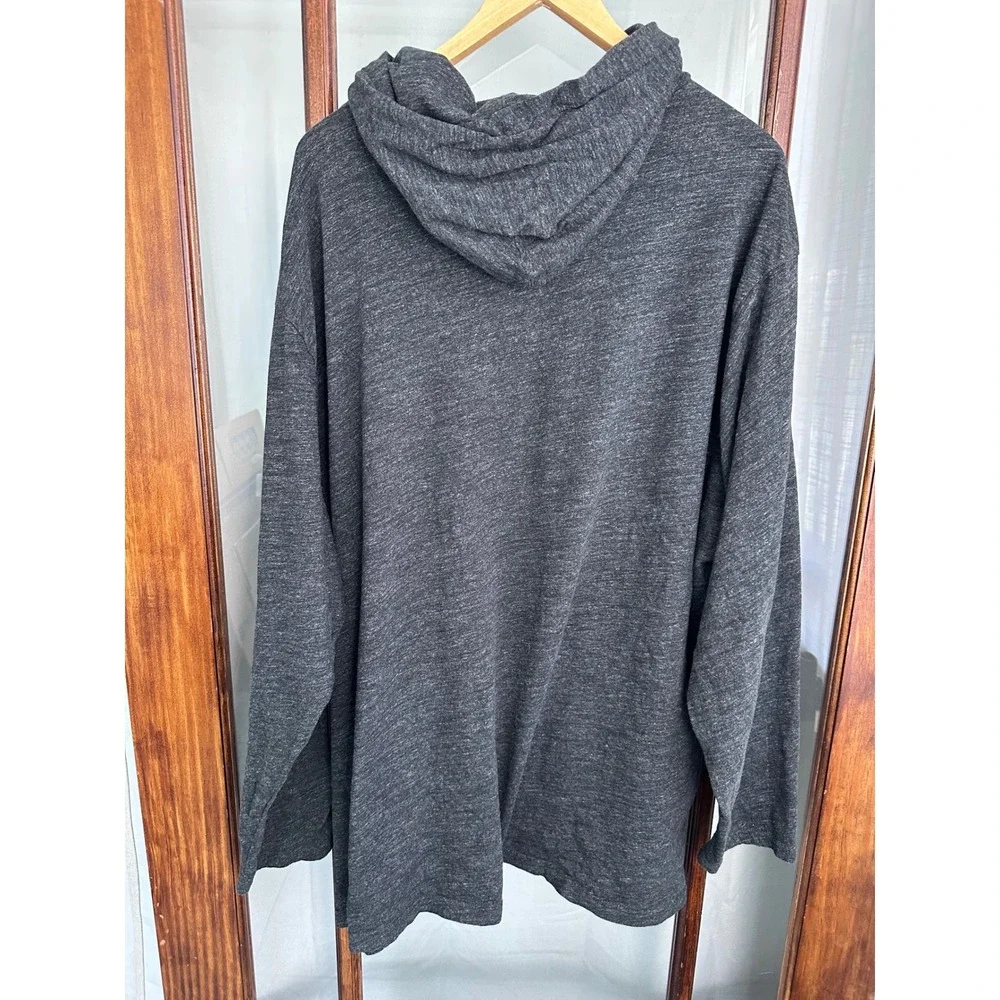 Polo Ralph Lauren Mens 4XB Charcoal Gray Heather Long Sleeve Hooded T-Shirt Pony